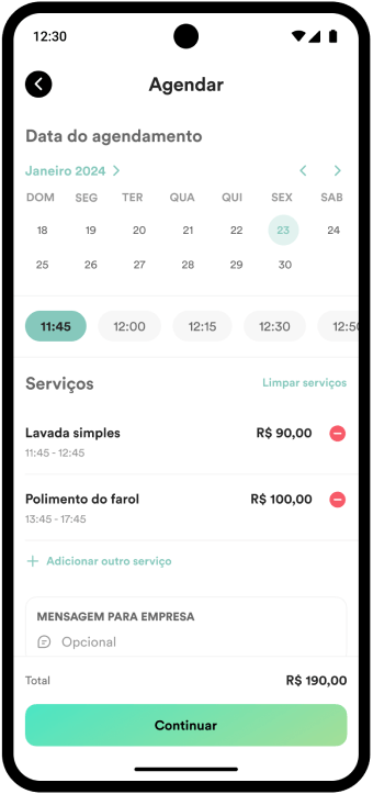 Passos para agendar DriverHub